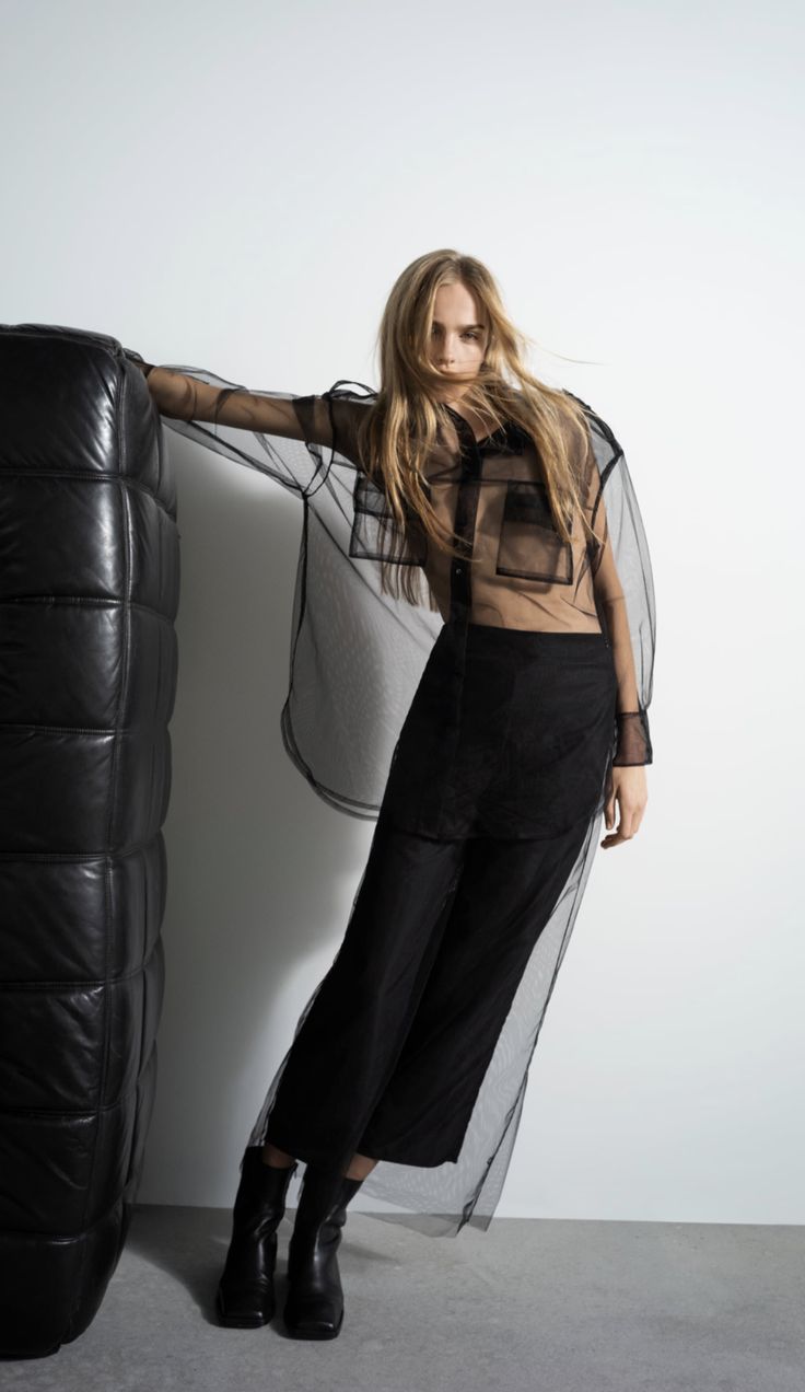 Tulle Pants, Tulle Blouse, Mesh Shirt, Creation Couture, Mode Inspo, 인물 사진, Inspiration Mode, Sheer Top, High Waisted Trousers