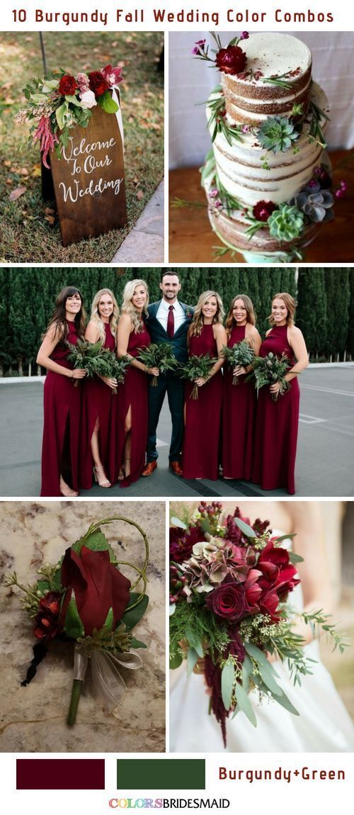 a collage of photos showing different wedding colors