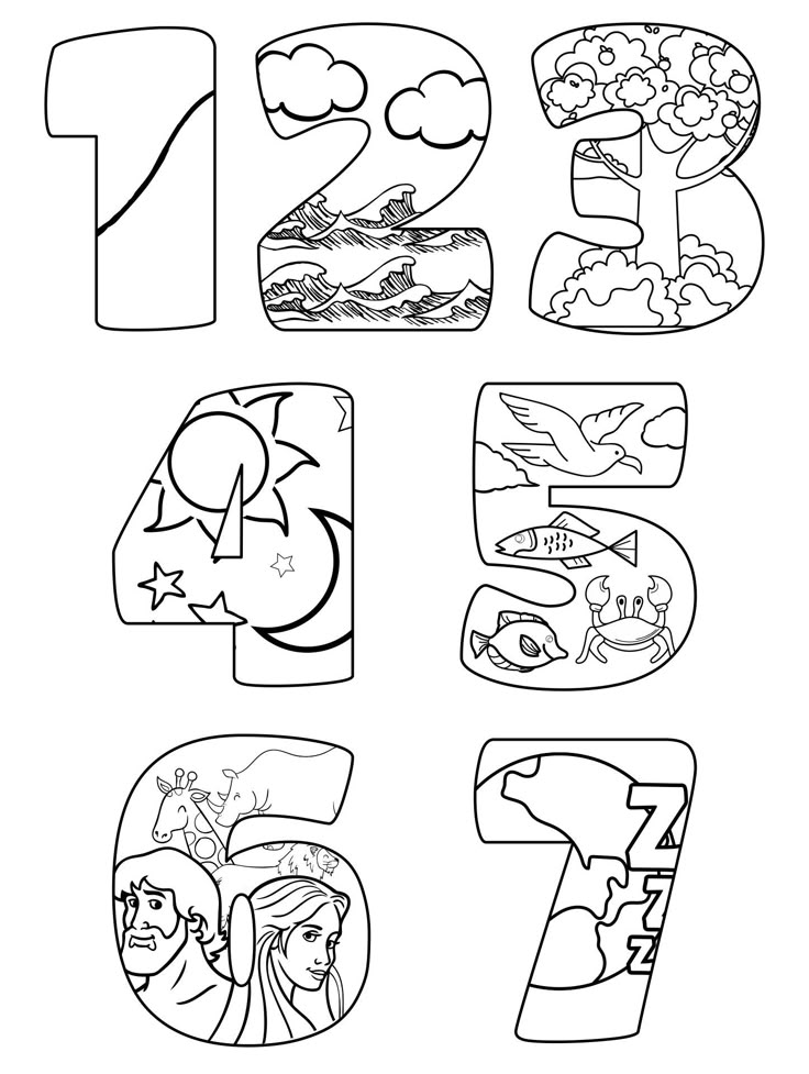 the number seven coloring page for children