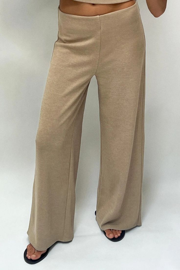 WIDE LEG SOFT PIQUÉ PANTS - Mustard | ZARA United States Chic Full-length Fall Sweatpants, Chic Full-length Sweatpants For Fall, Chic Wide Leg Solid Color Sweatpants, Solid Color Full Length Loungewear Pants, Solid Color Full Length Pants For Loungewear, Full Length Solid Color Loungewear Pants, Full Length Solid Color Pants For Loungewear, Versatile Full-length Beige Pants, Beige Wide Leg Relaxed Fit Sweatpants