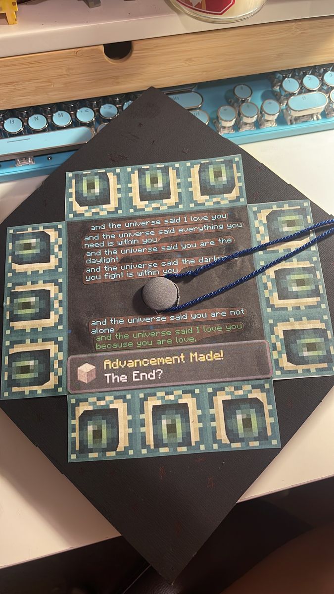 a graduation cap that is on top of a table