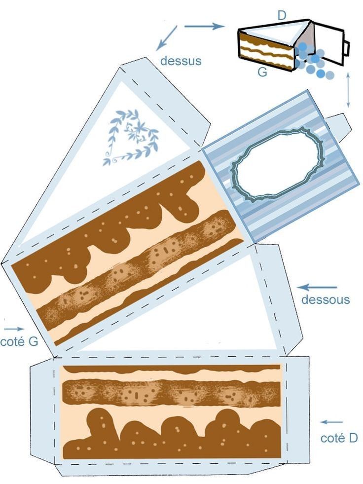 an open box with some food in it and instructions on how to cut the cake