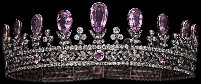 Topaz Tiara, Royal Crown Jewels, Tiaras Jewellery, Royal Crowns, Royal Tiaras, Pink Stones, Diamond Tiara, Crown Princess Mary, Royal Jewels