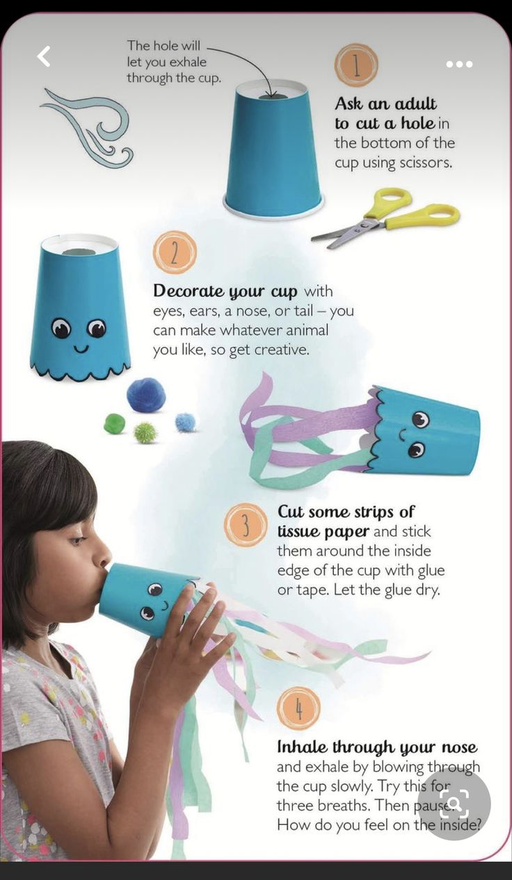 the instructions for how to make a paper cup with scissors and other crafting supplies