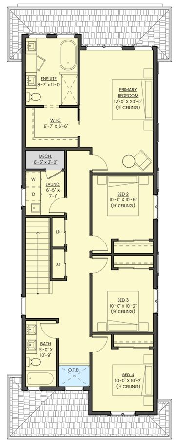 the floor plan for a two story house with an attached bathroom and living room area