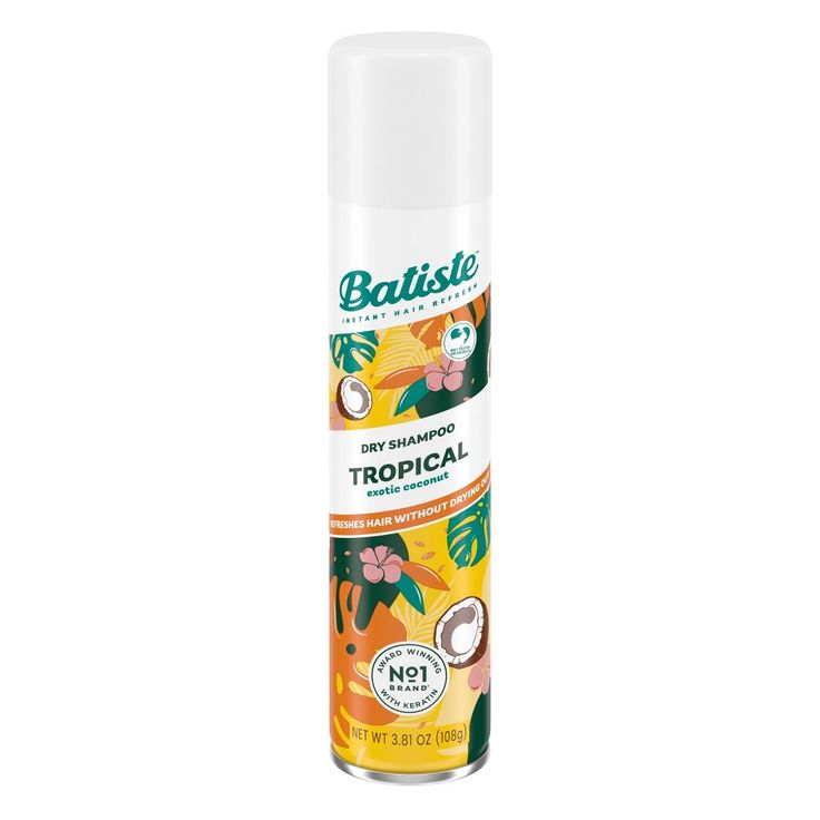 Take your hair from flat to fab with Batiste Tropical Dry Shampoo. Our waterless formula targets excess oil, dirt, and grease at the roots. Batiste Tropical scent locks in subtle, exotic scents of coconut, vanilla, and jasmine that never overpower. Just spray in, massage, style, and go. Batiste Dry Shampoo instantly makes your hair feel clean, fresh, with added body and texture. Perfect for the girl-on-the-go, use Batiste Dry Shampoo between washes to keep your hair looking fresh and fabulous wi Good Dry Shampoo, Winter Hair Care, Batiste Dry Shampoo, Tropical Fragrance, Tropical Scent, Lifeless Hair, Sally Beauty, The Roots, Hair Care Shampoo