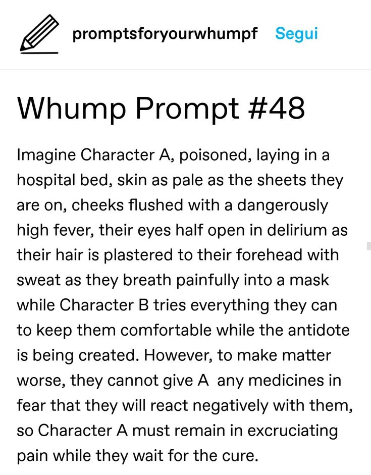 the text on the phone says,'whimp promt 48 imagine character a, poisoned laying in a hospital bed, as pales