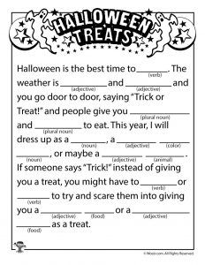 halloween treats worksheet for kids to help them learn how to make their own words