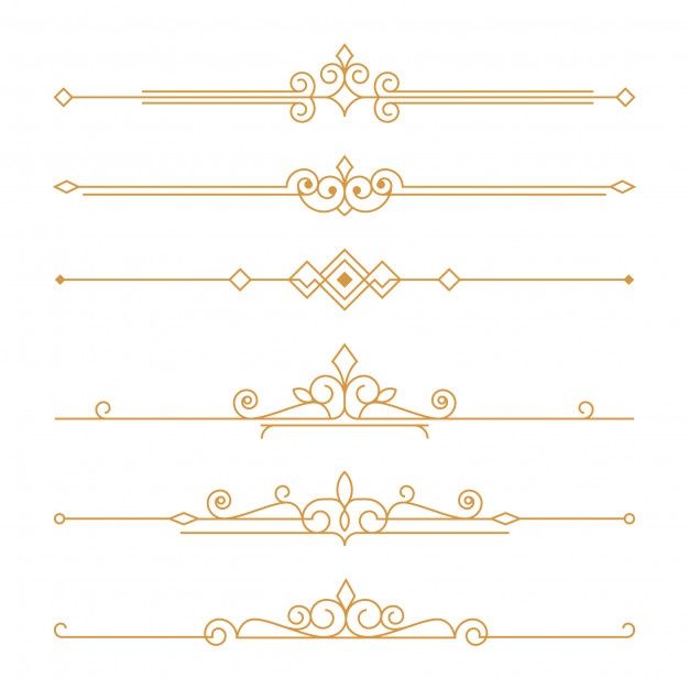 a set of decorative dividers in gold color