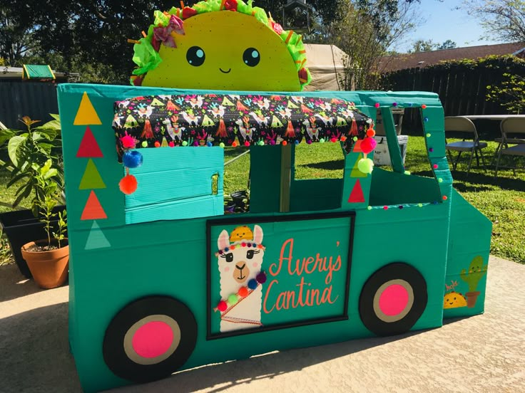 an ice cream truck is decorated with decorations