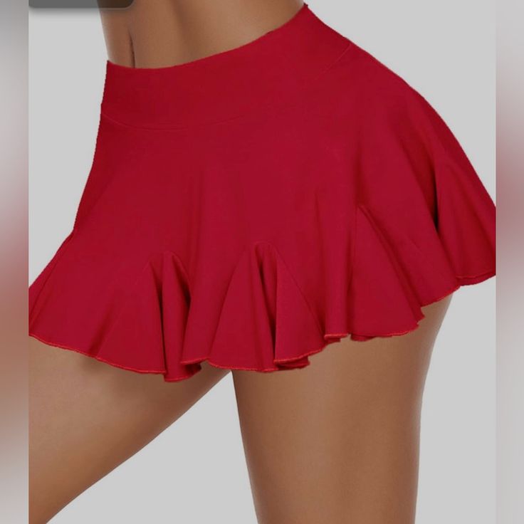 Avidlove Women's Skirts Mini Skirt Sexy Short Skirts High Waist Ruffle Lingerie Mini Skirts Red, Size Xl 32.3 Inch Waist This Short Mini Skirt Features Ruffle Hem And Elastic High Waisted Waistband, A-Line Flared Silhouette Design, It Will Show Your Stunning Curves.Besides, The Stretchy Waistband That Can Easily Fit Any Shape. Perfect To Pair With Shirts, Blouse, Vests, Crop Tops Flirty Stretch Skort In Solid Color, Red High-waisted Stretch Skort, Flirty High Waist Stretch Skort, Red Stretch High-waisted Skort, Red High Waist Stretch Skort, Red Beach Skirt, Solid Color Mini Swim Skirt With Ruffles, Red Skirted Beach Bottoms, Flirty Stretch Mini Swim Skirt