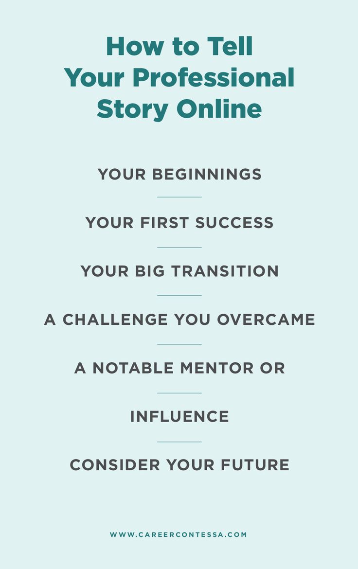 the text how to tell your professional story online