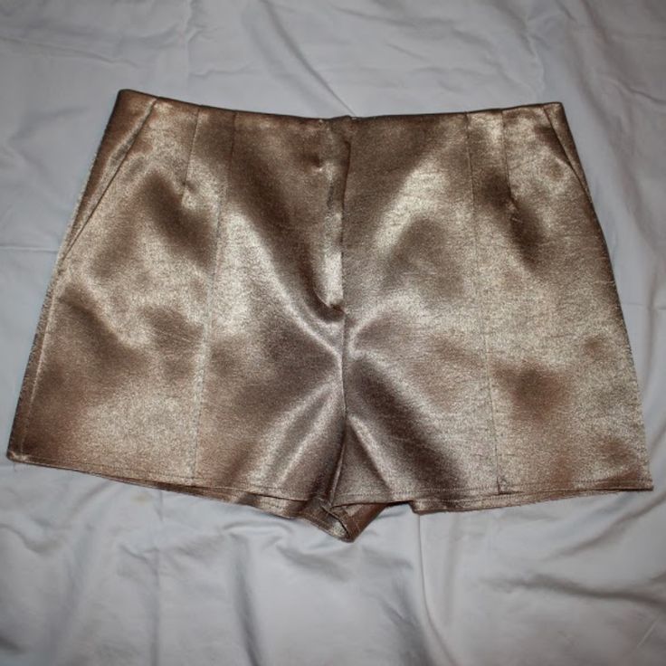 Metallic Gold Topshop Shorts. Shiny Finish. Gold Tights, Shiny Shorts, Stage Outfits, Girly Outfits, Metallic Gold, Bangkok, Topshop, Tights, Size 10