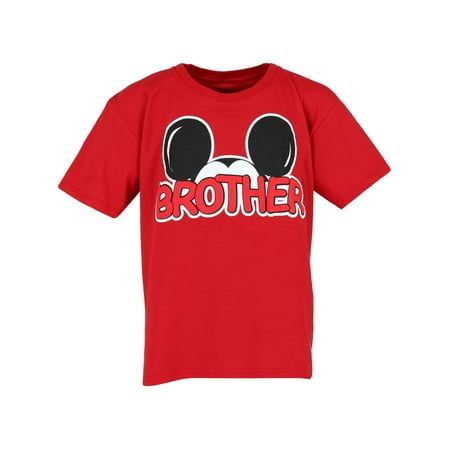 This adorable Disney Brother Mickey Mouse T-Shirt by Jerry Leigh is just what he needs for your next family vacation. Soft cotton and a fun Mickey Mouse graphic keeps you comfortable and ready for a magical family adventure. Size: S 6.  Color: Red.  Gender: male.  Age Group: kids. Toddler Boy Hoodie, Disney Princess Toddler, Mickey Mouse T Shirt, Disney Boys, Mouse Print, Kids Clothes Boys, Boys Hoodies, Family Adventure, Disney Mickey Mouse