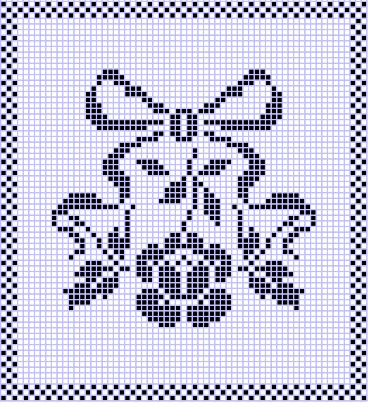 a cross stitch pattern with bows on it