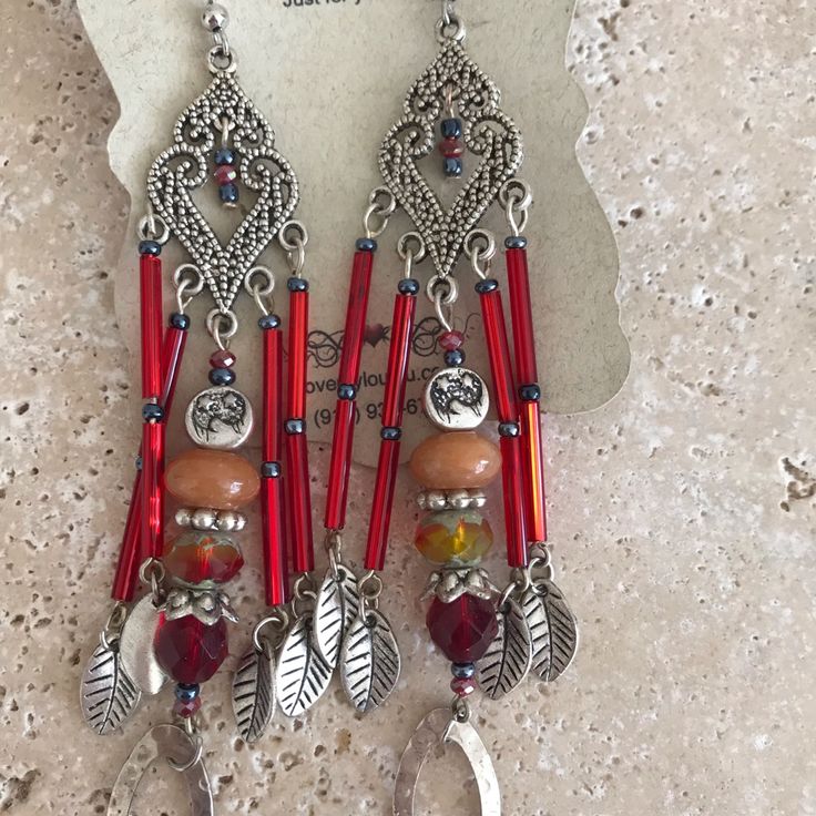 Hand-Crafted Tribal Chandelier Silver And Red Earrings. Japanese Crystals And Agate. 4.5” Length And One-Of-Kind Design. Red Bohemian Chandelier Earrings Nickel-free, Bohemian Red Nickel-free Chandelier Earrings, Red Bohemian Nickel-free Chandelier Earrings, Red Bohemian Chandelier Earrings For Pierced Ears, Bohemian Red Chandelier Earrings, Red Bohemian Chandelier Earrings, Traditional Red Handmade Chandelier Earrings, Handmade Red Chandelier Earrings For Festivals, Bohemian Red Nickel-free Earrings