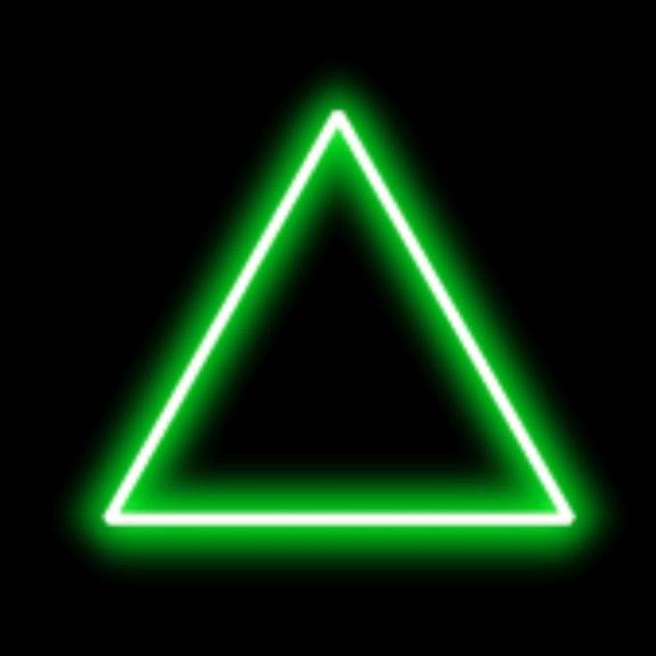 a neon green triangle on a black background