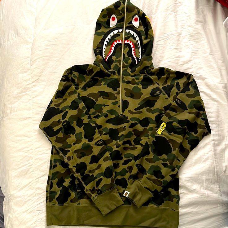 New With Tags Size 2xl. 1st Generation Camouflage Long Sleeve Hoodie For Streetwear, Camouflage Long Sleeve Sweatshirt For Streetwear, Long Sleeve Camouflage Hoodie For Streetwear, Urban Camouflage Long Sleeve Hoodie, Camouflage Long Sleeve Sweatshirt With Adjustable Hood, White Bape Hoodie, Black Bape Hoodie, Pink Bape Hoodie, Bathing Ape Hoodie