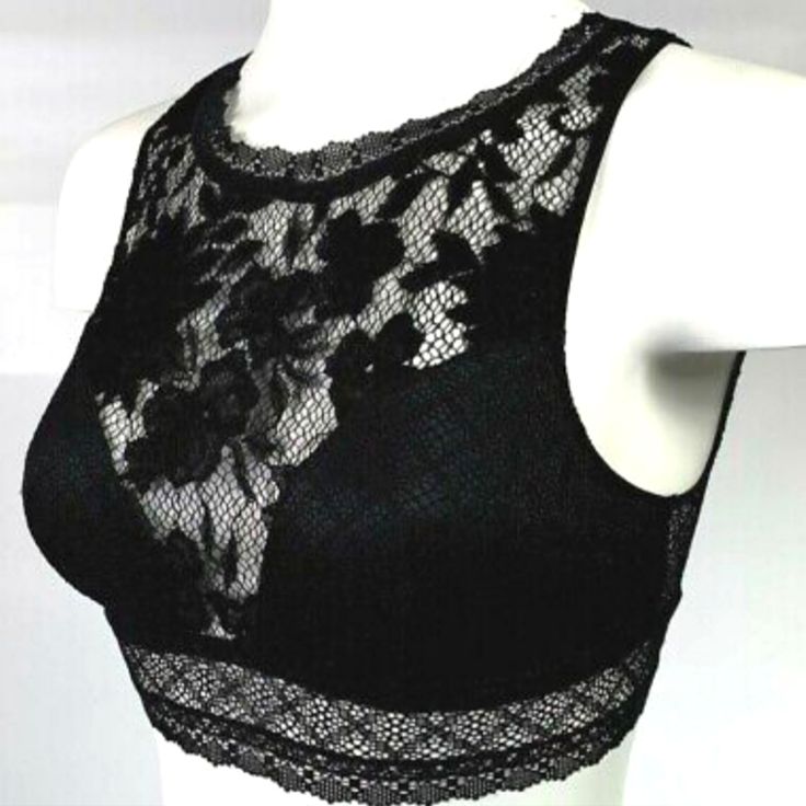 Victoria's Secret Bralette High Neck Lace Crochet Open Back Small S/P Nwt Type: Women's Bra Bralette Style: High Neck Lace Crochet Open Back Brand: Victorias Secret Style #: 11104021 Color: Black / White / Pink / Blue Size: Small S/P Condition: New With Tags / Nwt Country Of Manufacturer: China Stock Number: A1110 Fitted Lace Top Camisole Bra, Delicate Lace Fitted Crop Top For Party, Fitted Delicate Lace Crop Top For Party, Fitted Bra Friendly Lace Top, Fitted Bra-friendly Lace Top, Lace Camisole Bra, Fitted Lace Camisole Bra, Fitted Lace Top Bra Friendly, Party Lace Tops, Bra Friendly