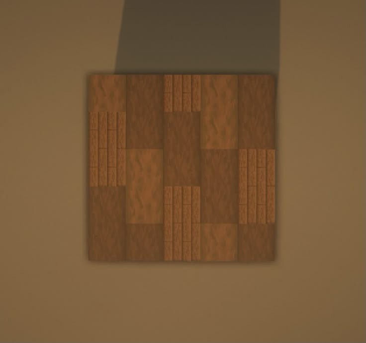 a wooden floor with squares on it in the middle and one shadow cast on the wall