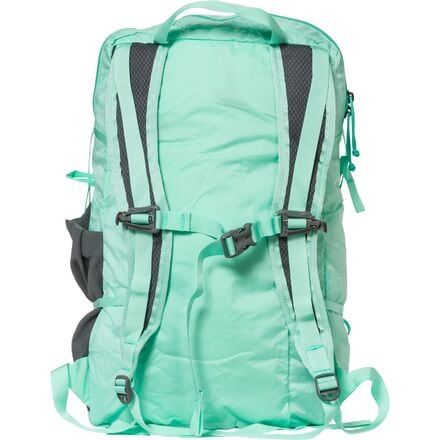 a green backpack with two straps on it