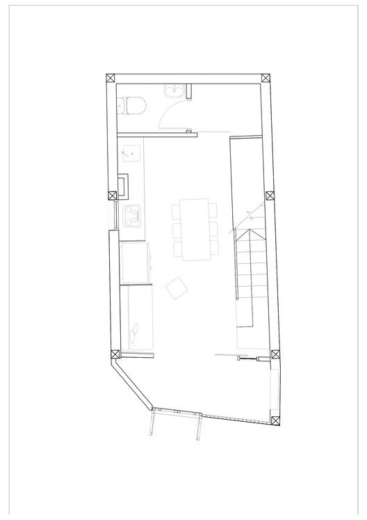 an outline drawing of a floor plan