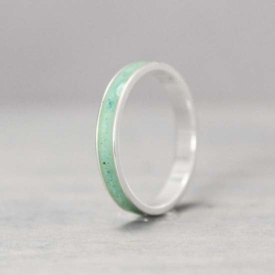 Turquoise Silver Ring Green Round Inlay Jewelry, Turquoise Enamel Ring For Anniversary, Turquoise Enamel Anniversary Ring, Hypoallergenic Turquoise Jewelry For Anniversary, Turquoise Enamel Ring As Gift, Turquoise Enamel Ring Gift, Inlay Rings, Sterling Rings, Delicate Gold Ring