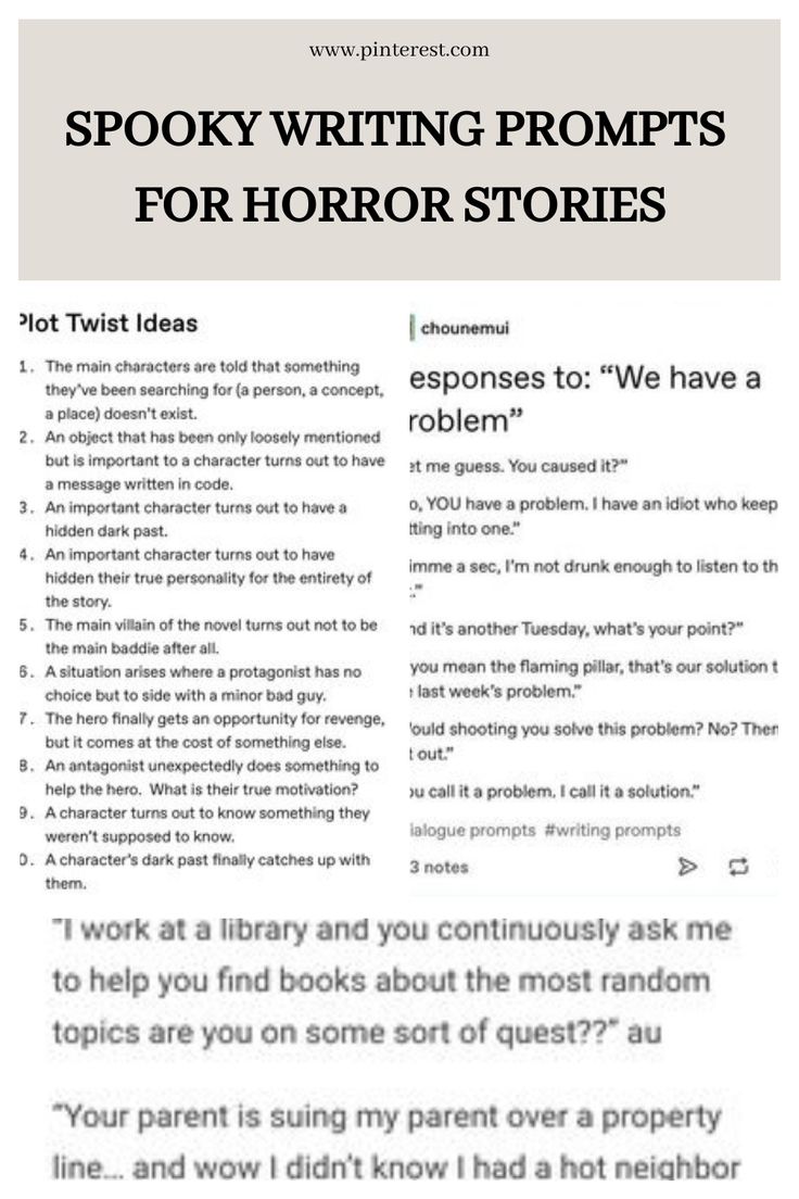 an article with the words spooky writing prompts for horror stories on it