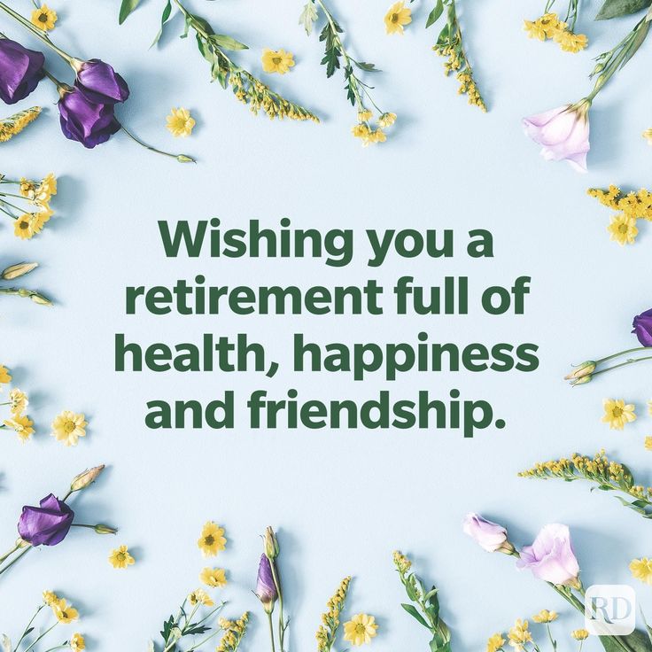 flowers and greenery surrounding the words wishing you a retirement full of health, happiness and friendship