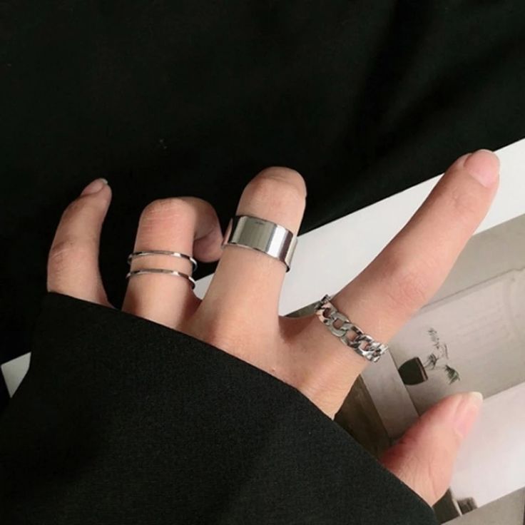 Three Cute Rings. Only One Set Available. Follow My Store. Metal Type: Zinc Alloy. Different Rings, Rings Jewelry Fashion, Geometric Ring, Trik Fotografi, Finger Rings, Rings Set, Round Rings, Hand Jewelry, 가을 패션