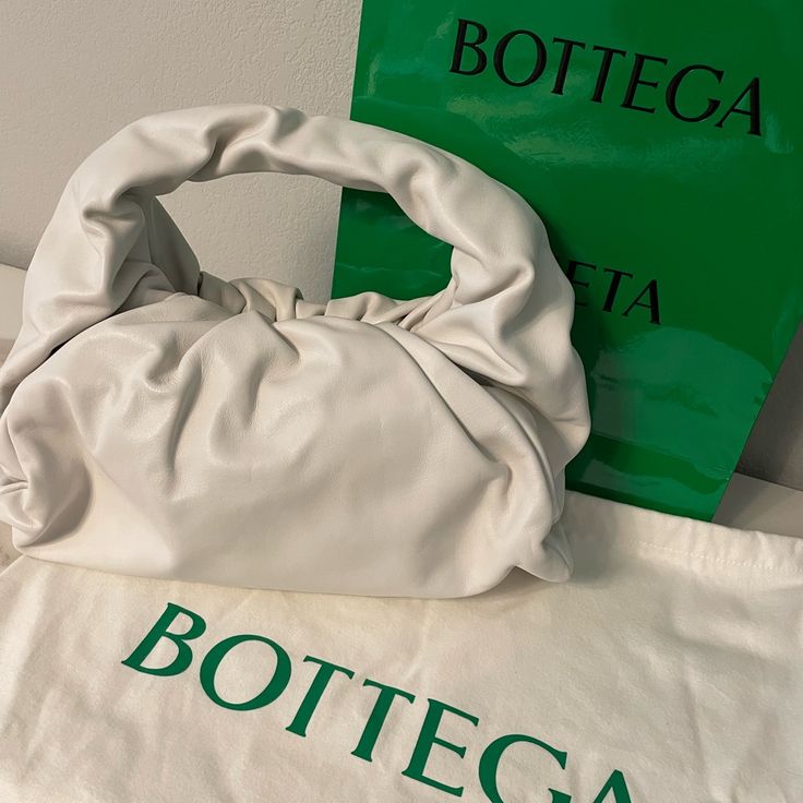 Bottega Veneta Bag. Brand New, Never Used. Includes Dust Bag, Receipt, Shopping Bag. Soft Leather. Designer White Bag With Rolled Handles, Designer White Bags With Rolled Handles, Luxury White Shoulder Bag With Rolled Handles, White Shoulder Bag With Rolled Handles For Errands, Bottega Veneta Bag, Bottega Veneta Bags, Bag Brand, Bottega Veneta, Soft Leather