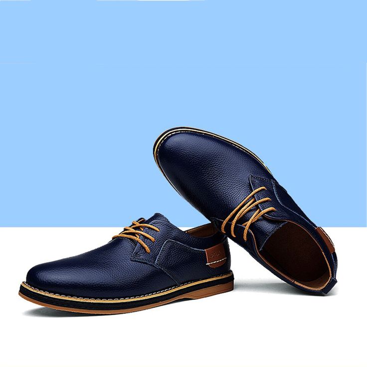 Features: Upper Material: Genuine Cow LeatherOut-sole Material: RubberInsole Material: Full Grain LeatherLining Material: Genuine LeatherShoes Type: BasicFeature: Height IncreasingClosure Type: Lace-UpSeason: SummerPattern Type: SolidFit: Fits true to size . take your normal size Blue Dress Shoes With Stitched Sole And Round Toe, Blue Lace-up Leather Shoes With Textured Sole, Blue Leather Lace-up Shoes With Textured Sole, Casual Flat Heel Synthetic Dress Shoes, Blue Casual Lace-up Shoes With Round Toe, Blue Oxfords With Contrast Sole And Round Toe, Casual Blue Lace-up Leather Shoes, Casual Blue Dress Shoes For Business, Casual Flat Leather Dress Shoes