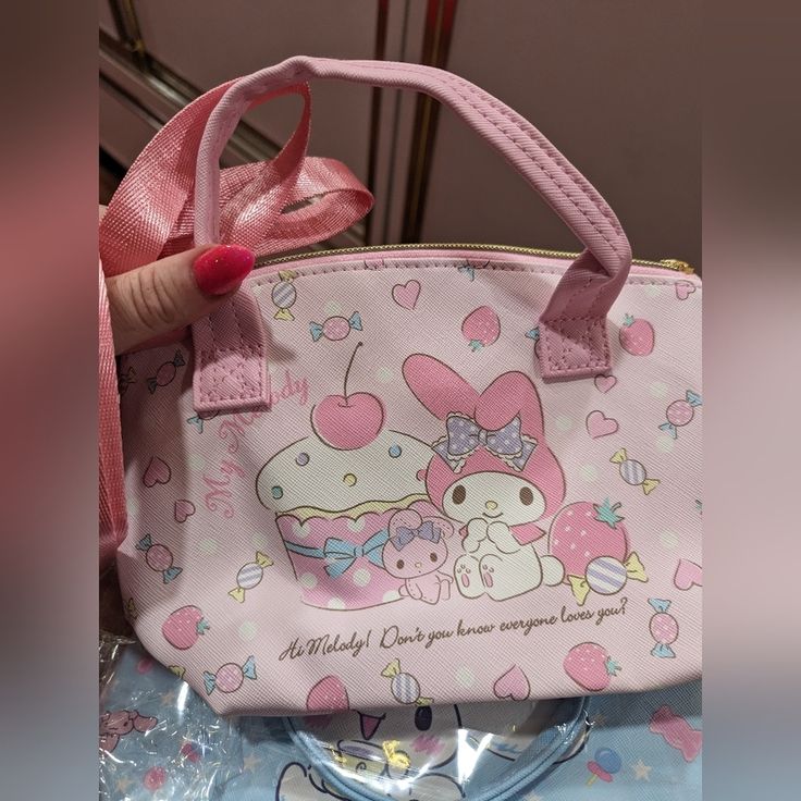 My Melody Sanrio Purse Smaller In Size Comes With Shoulder Strap. Sanrio Purse, Kawaii Handbags, Sanrio Bags, Small Black Purse, Hello Kitty Handbags, Sanrio Bag, Hello Kitty Purse, Y2k Purse, Sanrio Pink