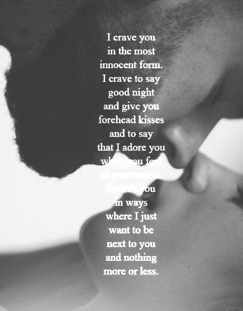 a black and white photo with the words i crave you in the most innocent form