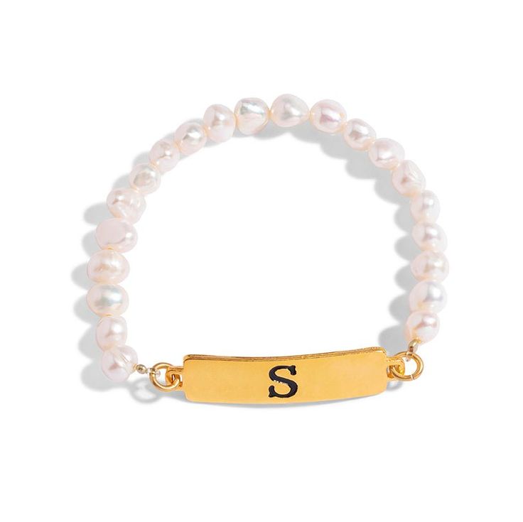 Stretch ID Bracelets - John Wind Maximal Art Personalized Adjustable Classic Pearl Bracelet, Classic Personalized Adjustable Pearl Bracelet, Classic Adjustable Personalized Pearl Bracelet, Elegant Pearl Bracelet With Letter Beads, Elegant Pearl Beaded Bracelets With Letter Beads, Elegant Pearl Bracelet With Letter Beads As Gift, Elegant Pearl Bracelet With Letter Beads For Gift, Elegant Personalized Pearl Bracelet For Everyday, Elegant Everyday Personalized Pearl Bracelet