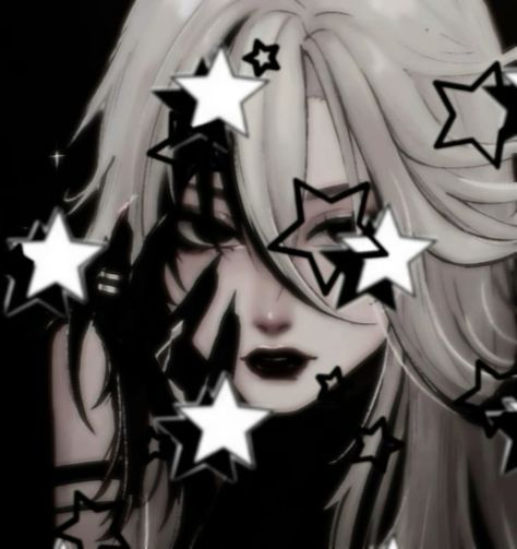 a drawing of a woman with stars on her face