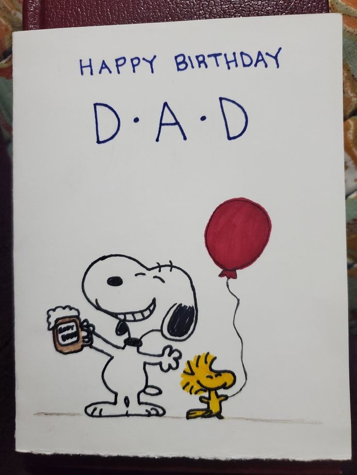 a happy birthday card with a cartoon character holding a beer and a dog on it