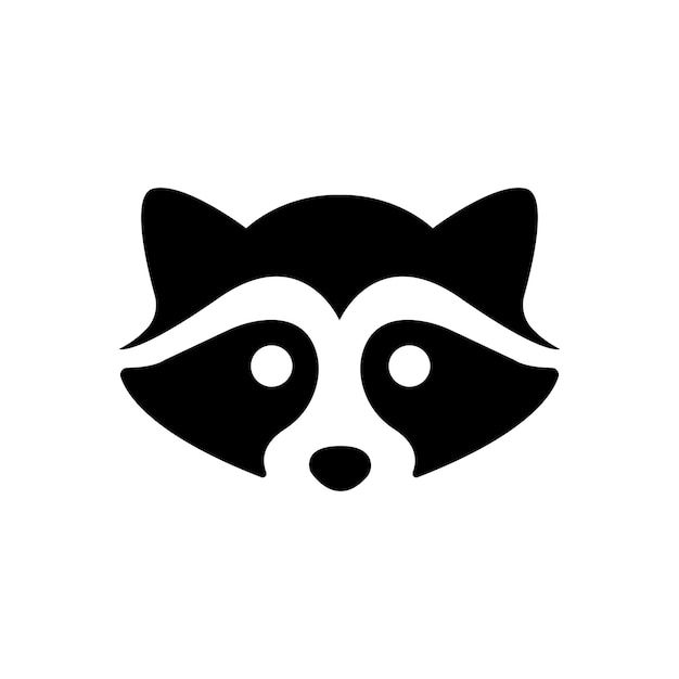 a raccoon's face is shown in black and white on a white background