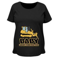 a women's black t - shirt with the words baby under construction on it