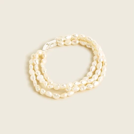 J.Crew: Freshwater Pearl Layered Bracelet For Women Pearl Chain Bracelets, Elegant Multi-strand Bracelets For Layering, Elegant Multi-strand Layering Bracelets, Classic Multi-strand Jewelry, Elegant Multi-strand Beaded Bracelets For Gifts, Multi-strand Pearl Bracelets As Gift, Multi-strand Pearl White Pearl Jewelry, Elegant Round Beads Bracelets For Layering, Elegant White Multi-strand Bracelets