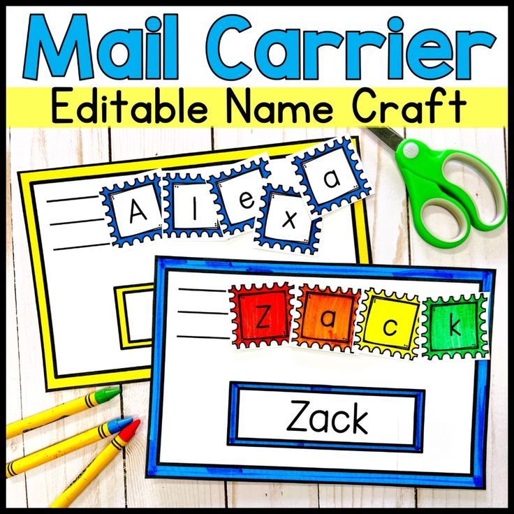 Mail Carrier Craft Preschool Community Helpers Preschool Language Activities, Community Helper Week Preschool, Mail Carrier Bag Crafts Preschool, Community Helper Name Craft, Preschool Activities Community Helpers, Envelope Preschool Activities, Preschool Mail Activities, Postal Service Preschool Activities, Community Helper Prek Activities