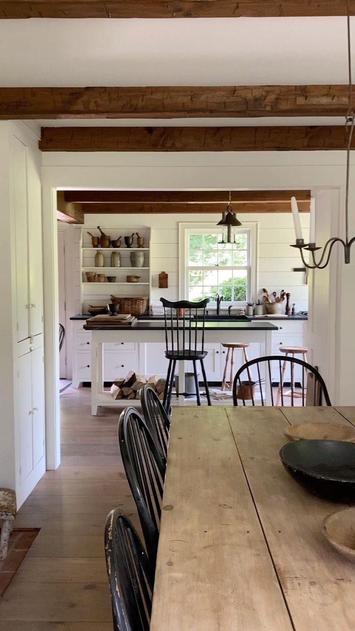 the kitchen is clean and ready for us to eat in this house with no one around