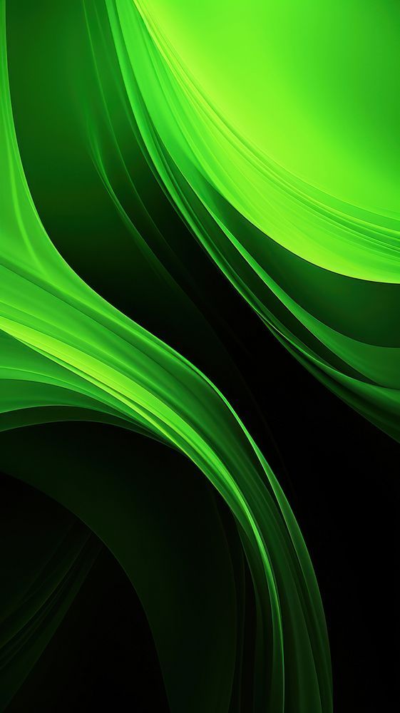 an abstract green and black background with wavy lines in the center, as well as curves