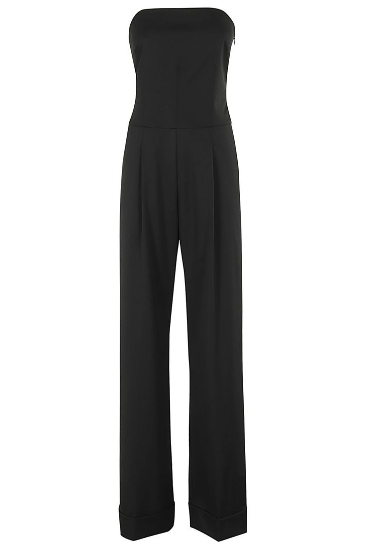 Jumpsuit - The Andamane - Selina model - Black color - Strapless - Flush side pockets - Back pocket - Wide pants with turned up bottom - Side zipper closure Chloe Purses, Zimmermann Dress, Pleats Please Issey Miyake, Wide Pants, Jeans Jumpsuit, Yoga Wear, Skirt Suit, Italian Fashion, Luxury Boutique