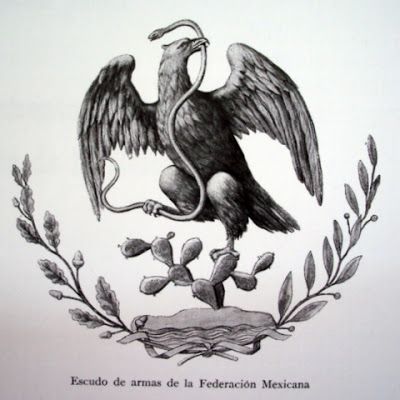 a drawing of an eagle with a snake in it's claws