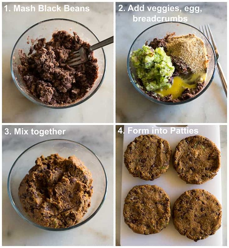 four pictures showing the steps to make chocolate cookies