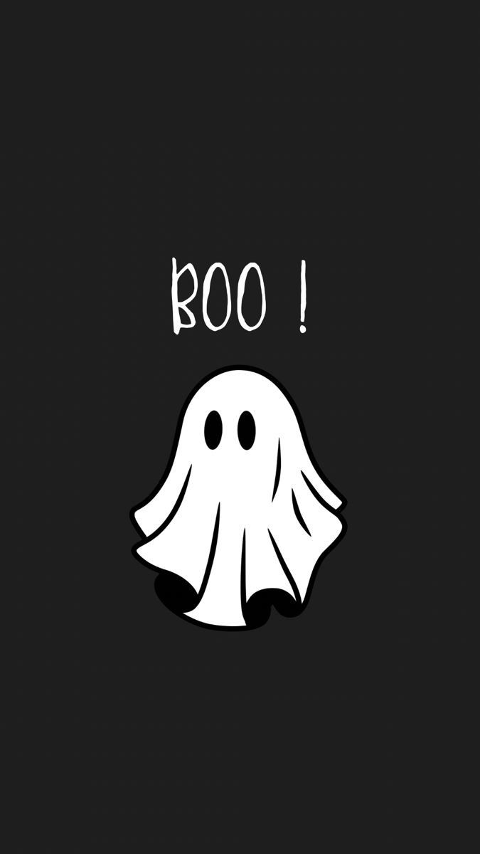 a black and white image with the words boo on it's face in front of a ghost