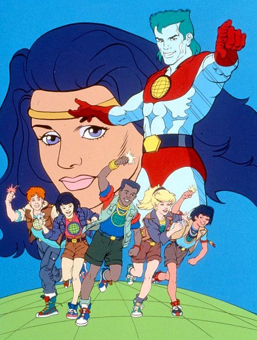 an animated cartoon character with many other characters around her, including the hero girl and superman