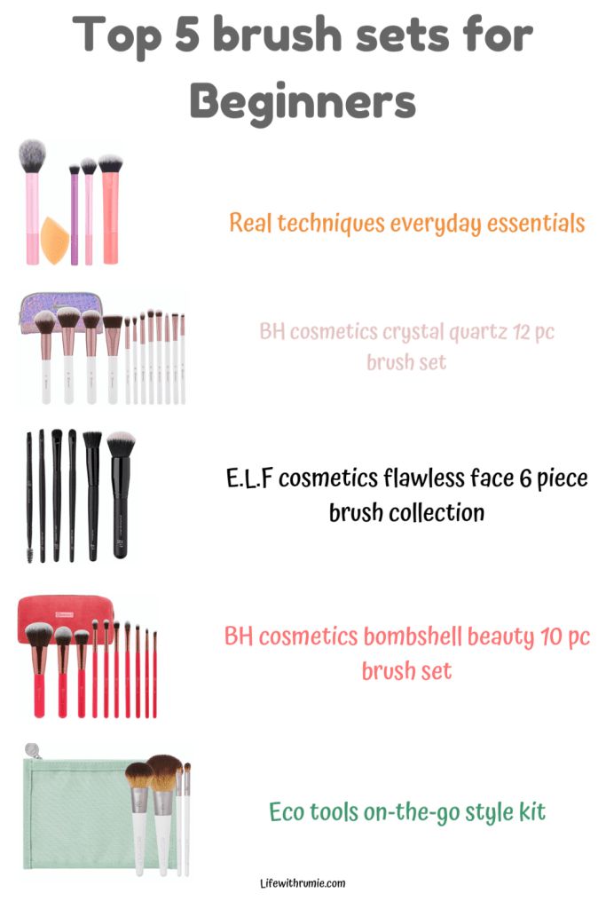 Top 5 affordable makeup brush sets for beginners - Life with rumie Drugstore Makeup Brushes, Makeup Brushes For Beginners, Elf Makeup Brushes, Beginner Makeup Kit, Affordable Makeup Brushes, Makeup Brush Uses, Eyeliner Techniques, Budget Makeup, Makeup Brush Sets