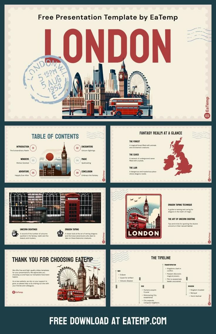 london powerpoint presentation template is shown